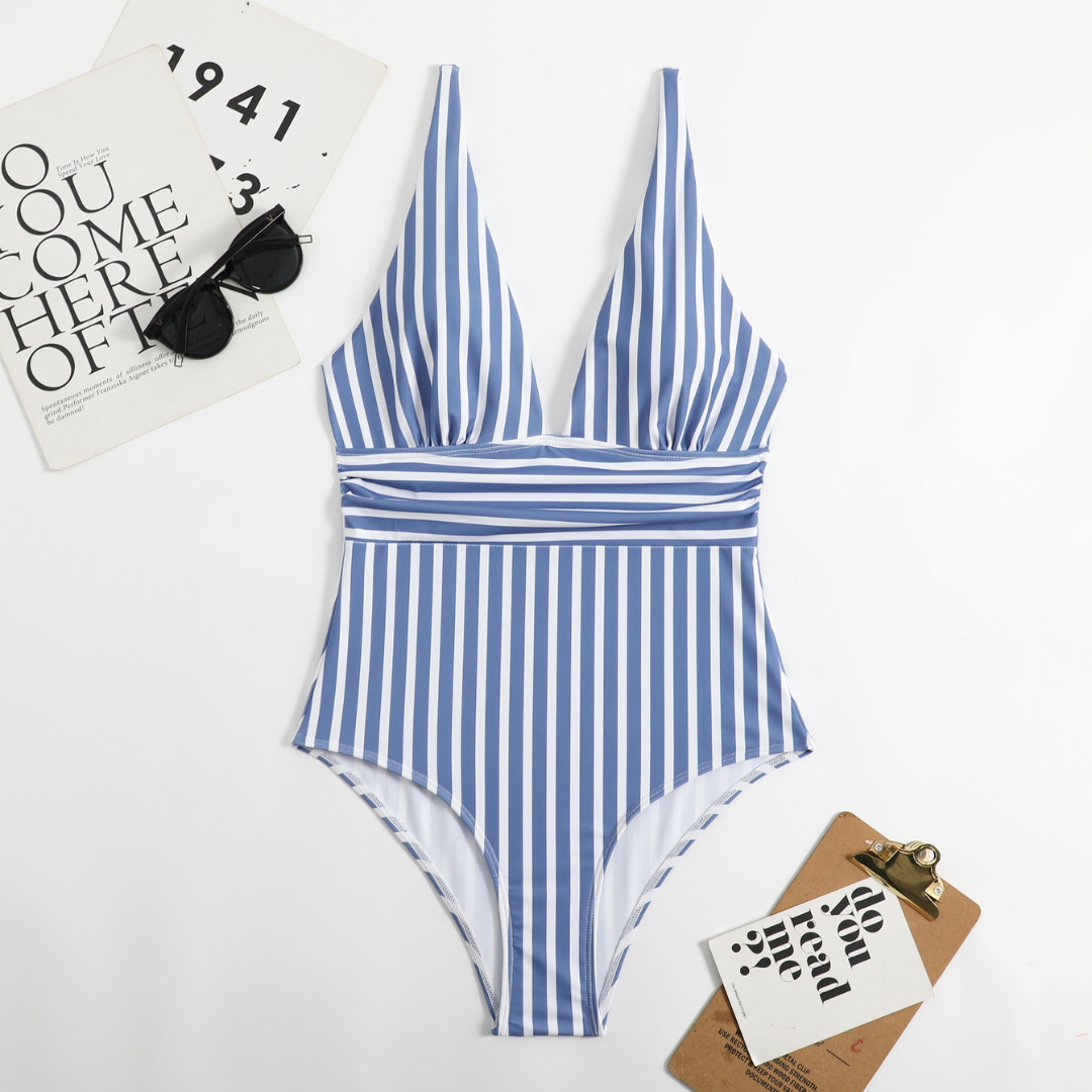 Nora | Trendy Stripe One-Piece Swimsuit