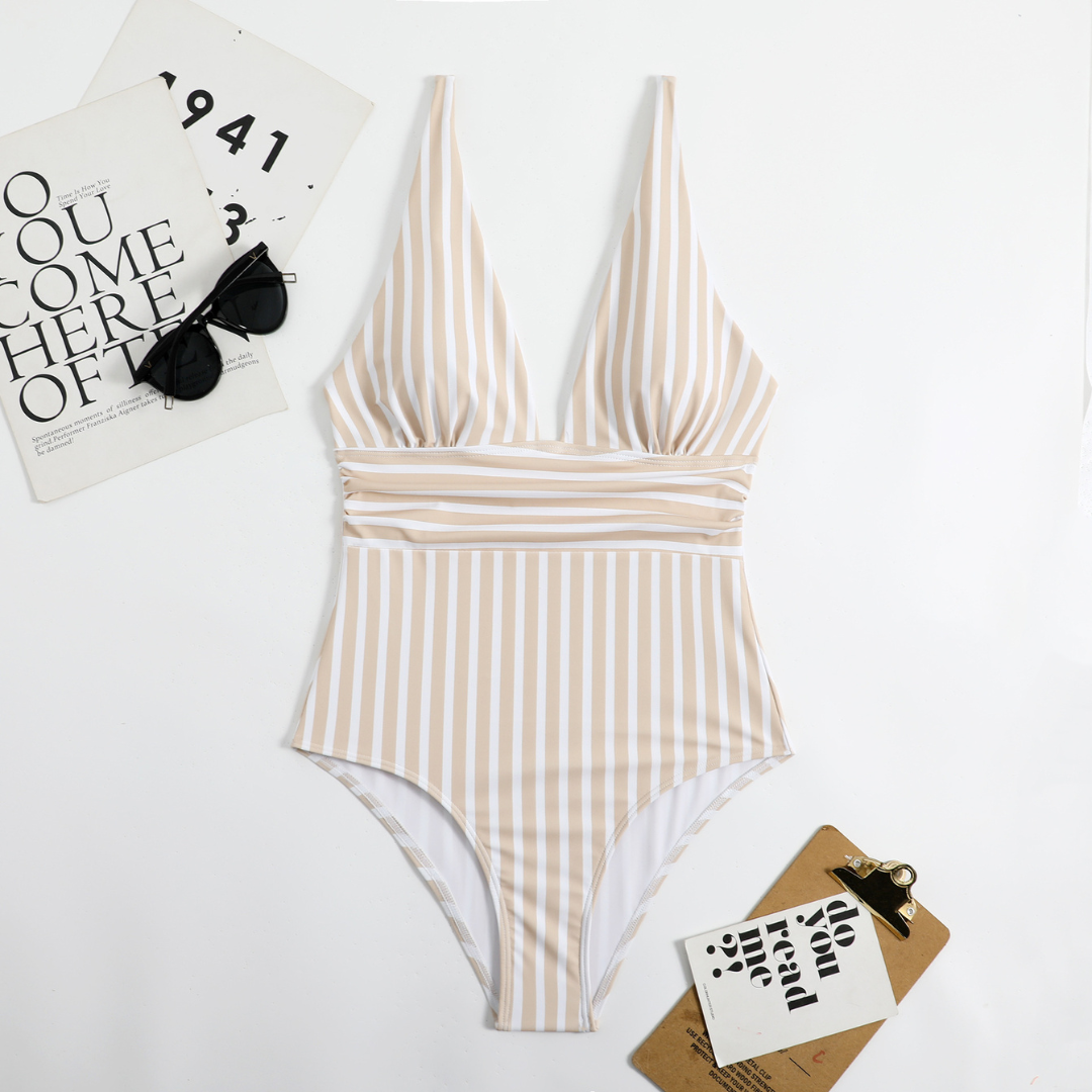 Nora | Trendy Stripe One-Piece Swimsuit