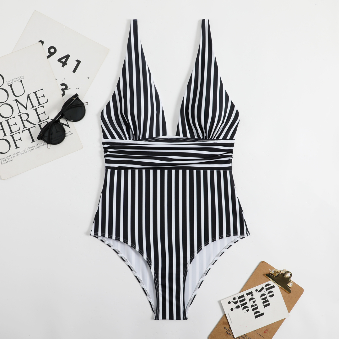Nora | Trendy Stripe One-Piece Swimsuit