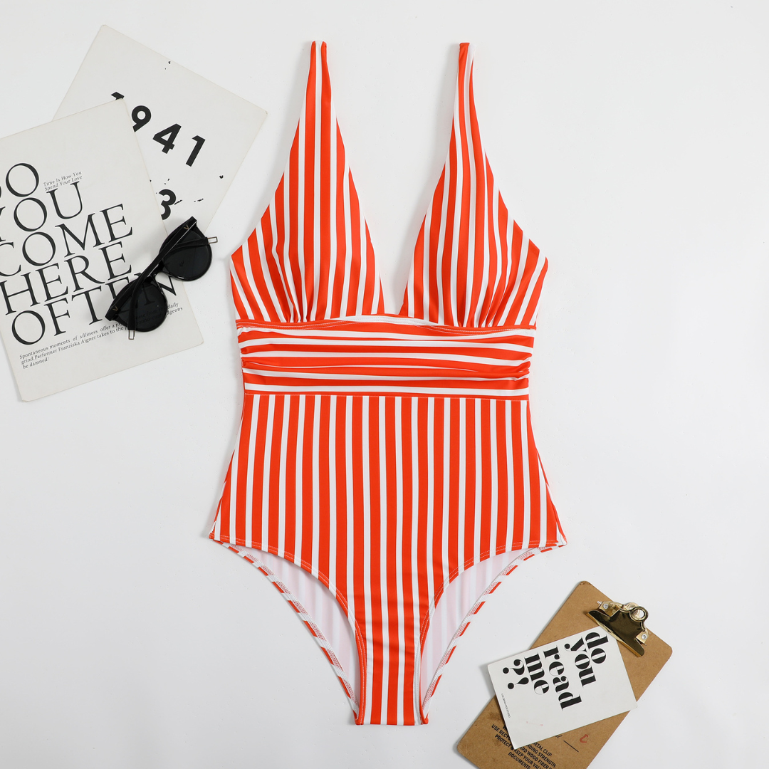 Nora | Trendy Stripe One-Piece Swimsuit