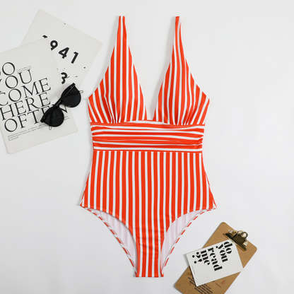Nora | Trendy Stripe One-Piece Swimsuit